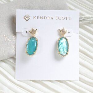 Kendra Scott Disney Dana London Blue Gold Earrings